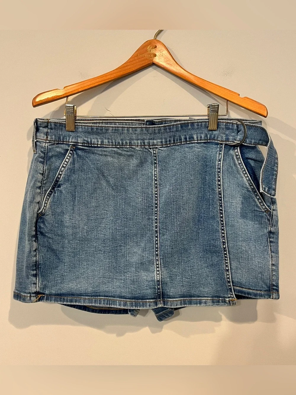 Torrid Blue Denim Mini Skort with Belt Loop